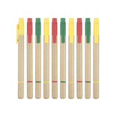 10支多功能环保纸杆马克笔圆珠笔两头笔定制Logo广告促销 礼品笔