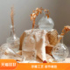 新品 复古浮雕玻璃花瓶客厅宫廷插花花器摆件 马德里透明创意欧式