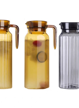 1.1升亚克力pc八角条纹茶色透明扎壶一体壶果汁壶开水壶豆浆壶