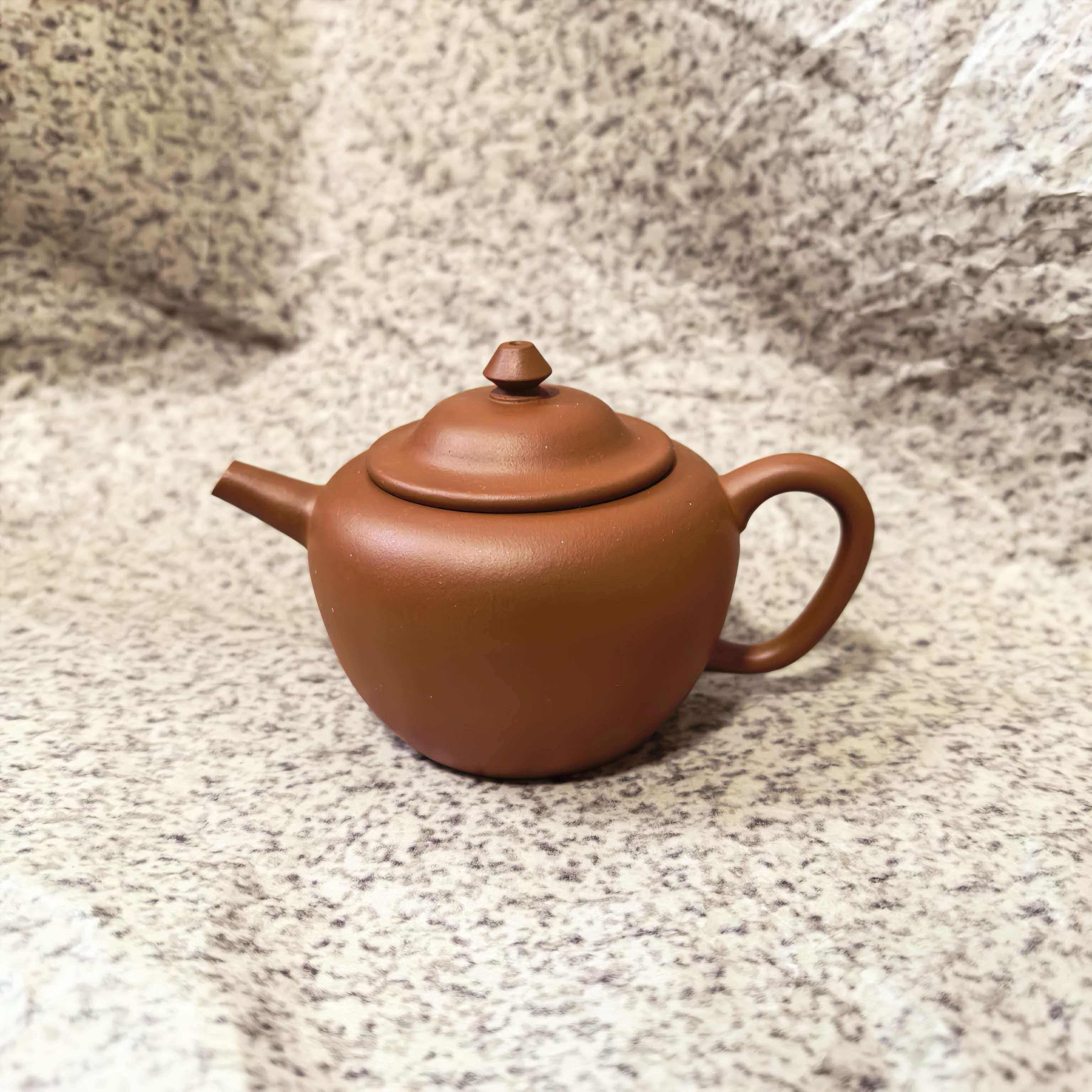 宜兴紫砂出口老料原矿红泥新做笠帽茶壶功夫小品茶具145毫升