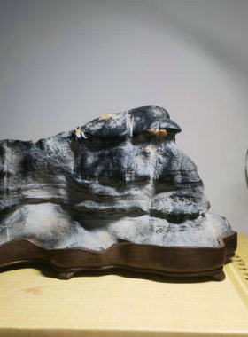 灵璧石精品灵壁石磬石莲花磬石原石纹石案头小品石小山形奇石摆件