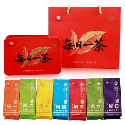 三鹤六堡茶[每日一茶]茉莉花陈香金花窖藏槟榔香 8克x7袋/盒 试饮