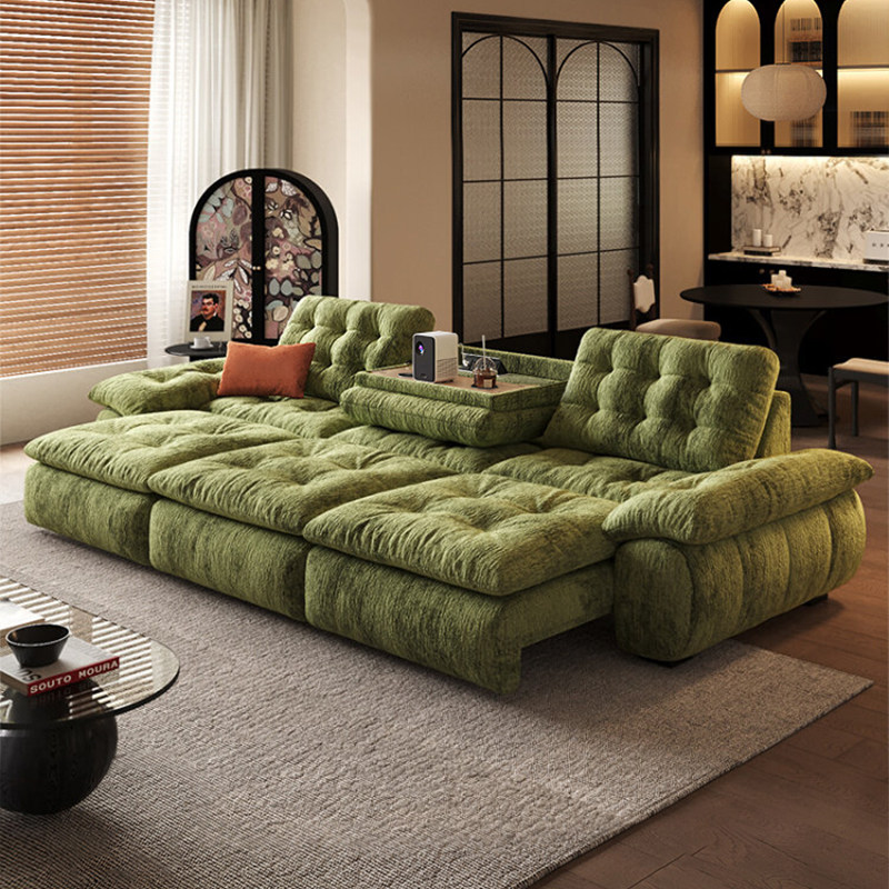 法式复古雪尼尔绒布艺电动多功能云朵帆船沙发客厅新款可躺可睡