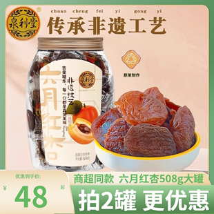 泉利堂六月红杏508g大杏干果脯蜜饯网红休闲小吃无核特产解馋零食