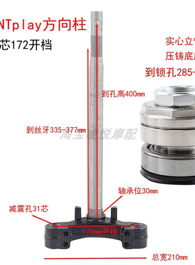 适用小牛NTplay实心方向柱三星柱NLT31芯三角台前叉轴承联板转向
