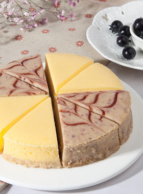 火烧雪纽约+蓝莓重芝士蛋糕乳酪奶酪甜品网红零食生日蛋糕送礼物