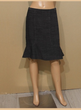 品牌公司样衣灰色高档羊毛半身裙春秋季优雅手工鱼尾裙超值特惠