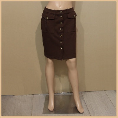 女装丽诗加邦Liz Claiborne咖啡色半身裙舒适弹力针织布春秋超值