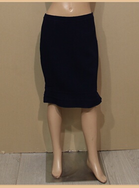 品牌公司样衣女装深蓝色羊毛半身裙秋冬鱼尾裙优雅时尚淑女超值
