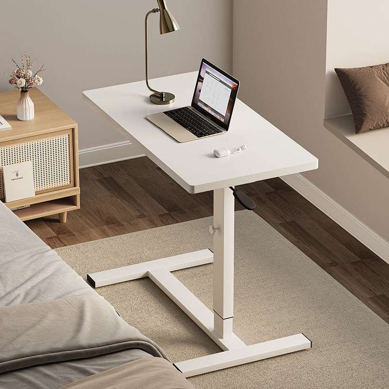 可移动床边桌升降电脑桌卧室家用学生学习书桌实木折叠办公小桌子