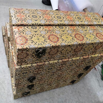 贵重布料花纹锦盒木盒内径尺寸可选择30cm长35cm长6cm高宽7cm