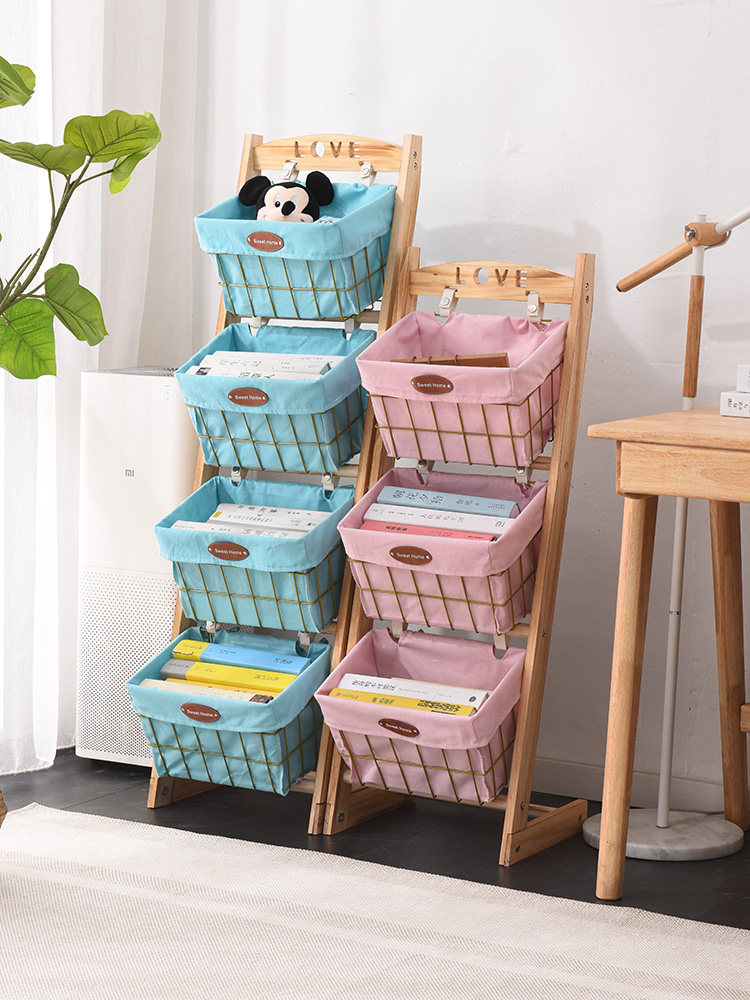 Children's toy storage rack snack rack living room multi-layer storage rack floor finishing cabinet baby picture book shelf