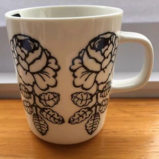 (上海仓现货) Marimekko Vihkiruusu马克杯 素描玫瑰