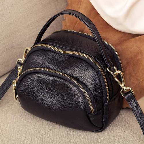 真皮小挎包女2024新款多层手提包