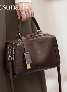 真皮手提包包女2025新款秋冬高级感通勤斜挎包植鞣皮波士顿枕头包