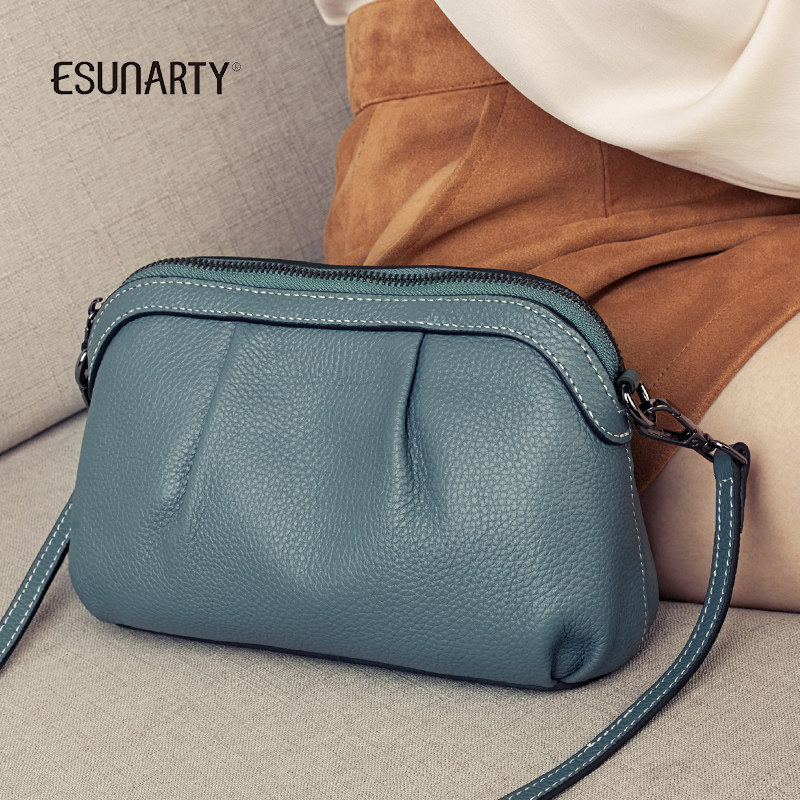 2025年新款小包包女时尚真皮单肩贝壳包女士百搭宽带斜挎手机包潮