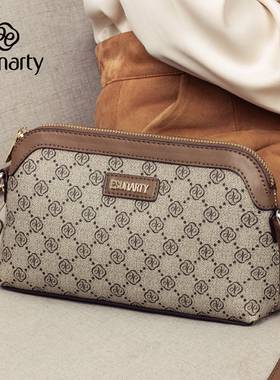 ESUNARTY包包女2024新款时尚老花单肩腋下包女士休闲单肩斜挎小包