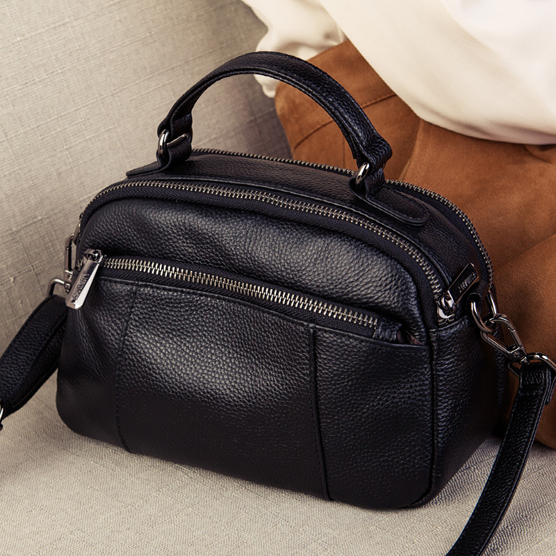 真皮斜挎包女士百搭单肩手提小包