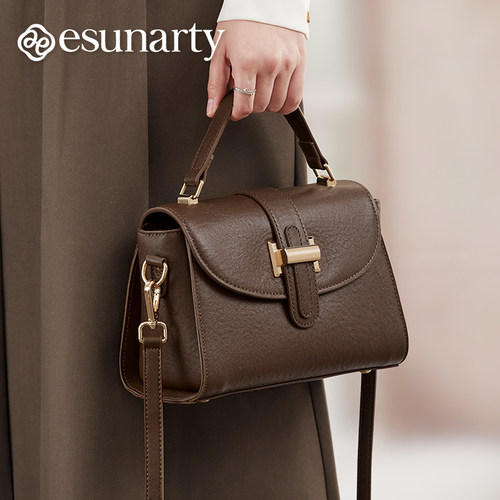 手提包高级感头层牛皮斜挎小包包