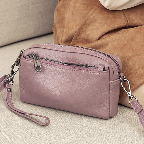 真皮单肩小挎包手机包女斜挎