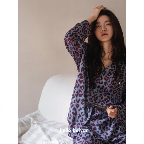 贝妍睡衣女款春秋莫代尔棉家居服