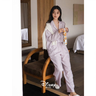 迪士尼睡衣女款春秋长袖棉质套装