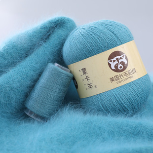 美国长毛水貂绒纱线 外贸长毛貂绒毛线13s/2中粗手编兔毛线