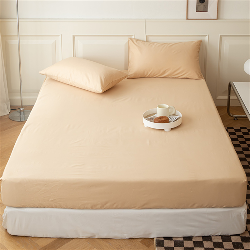雅芳婷纯棉素色床笠单件1.2m1.5m1.8m全棉学生宿舍双人床垫保护套