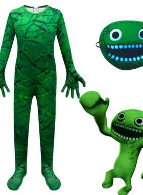 新款 万圣节彩虹朋友ROBLOX游戏衣服蓝色小怪物服装连体衣