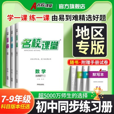 【2025/2024地区专版】名校课堂七年级上册英语八年级数学上册语文物理九年级下册化学初一二三中考复习资料同步练习册初中必刷题