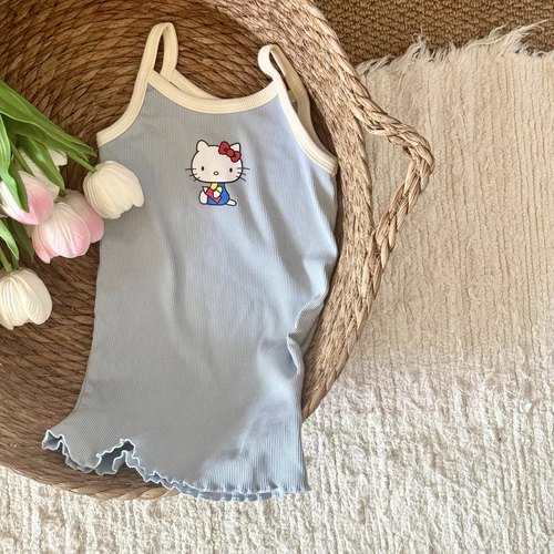 女宝夏日透气KT猫吊带女童连衣裙