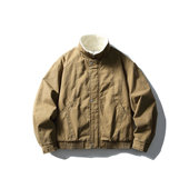 新款 south life冬季 两色水洗立领毛里棉衣短宽cleanfit外套男