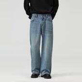 life 秋季 复古cleanfit直筒宽松水洗牛仔裤 south 休闲裤 男