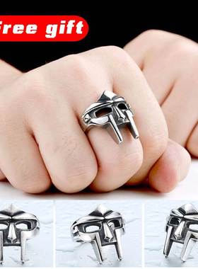Classic Retro MF DOOM Mask Rings For Men Gladiator Punk Styl