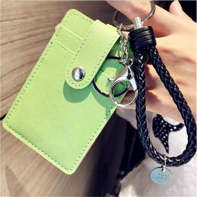 Leather Badge Holder Office Key ID Card Holders Mini Wallet
