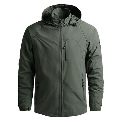 外套薄款连帽风衣 Good quality Coat thin hooded windbreaker