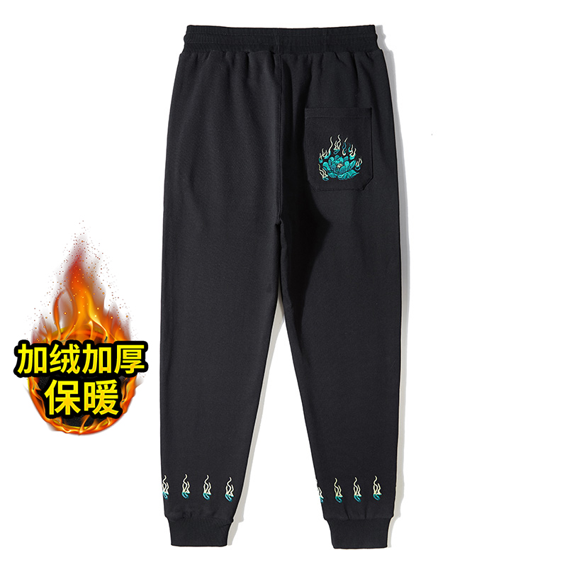 黑色卫裤男款2025新款爆款潮牌束脚卫衣裤宽松纯棉小脚收口休闲裤