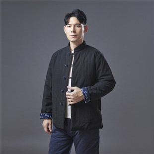 纯棉布料棉服外套男款中国风盘扣冬季新中式唐装汉服棉衣复古棉袄