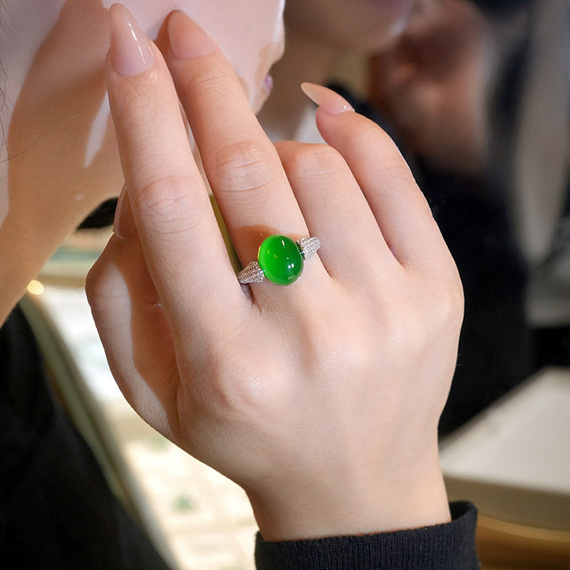新中式风百搭戒纯银玛瑙玉髓戒指媲美翡翠正阳绿显白时尚女款,珠宝/钻石/翡翠,戒指/戒面,淘宝优惠券,粉丝福利购,淘宝优惠卷