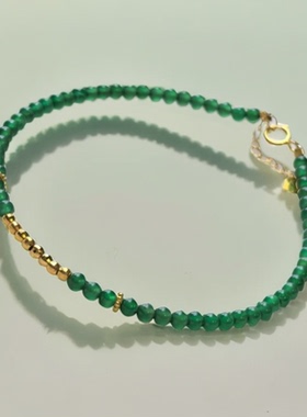 天然翡翠阳绿D l Y手链时尚轻奢高级翡翠玉石手链