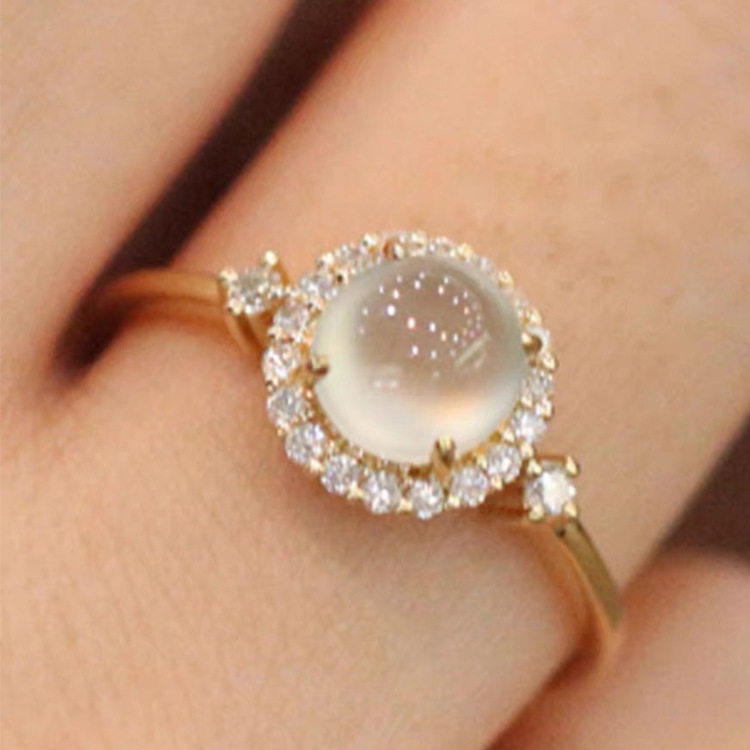 天然冰种蛋面玉髓戒指女款可调节镶嵌新款轻奢高级感指环,珠宝/钻石/翡翠,戒指/戒面,淘宝优惠券,粉丝福利购,淘宝优惠卷