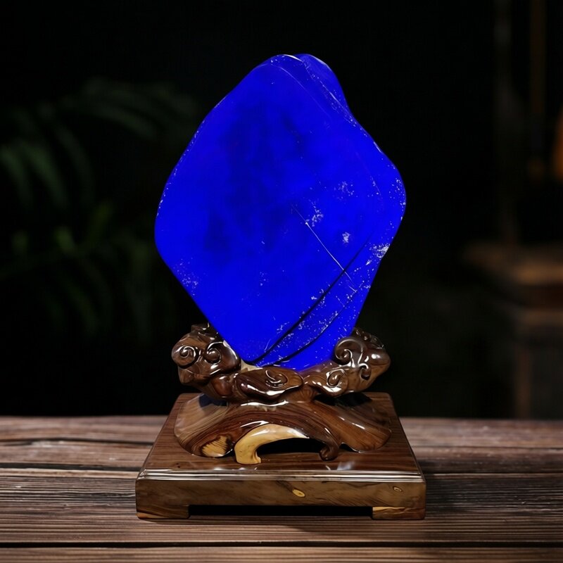 天然青金石原石摆件宝石观赏石矿物晶体摆件客厅玄关办公摆件收藏