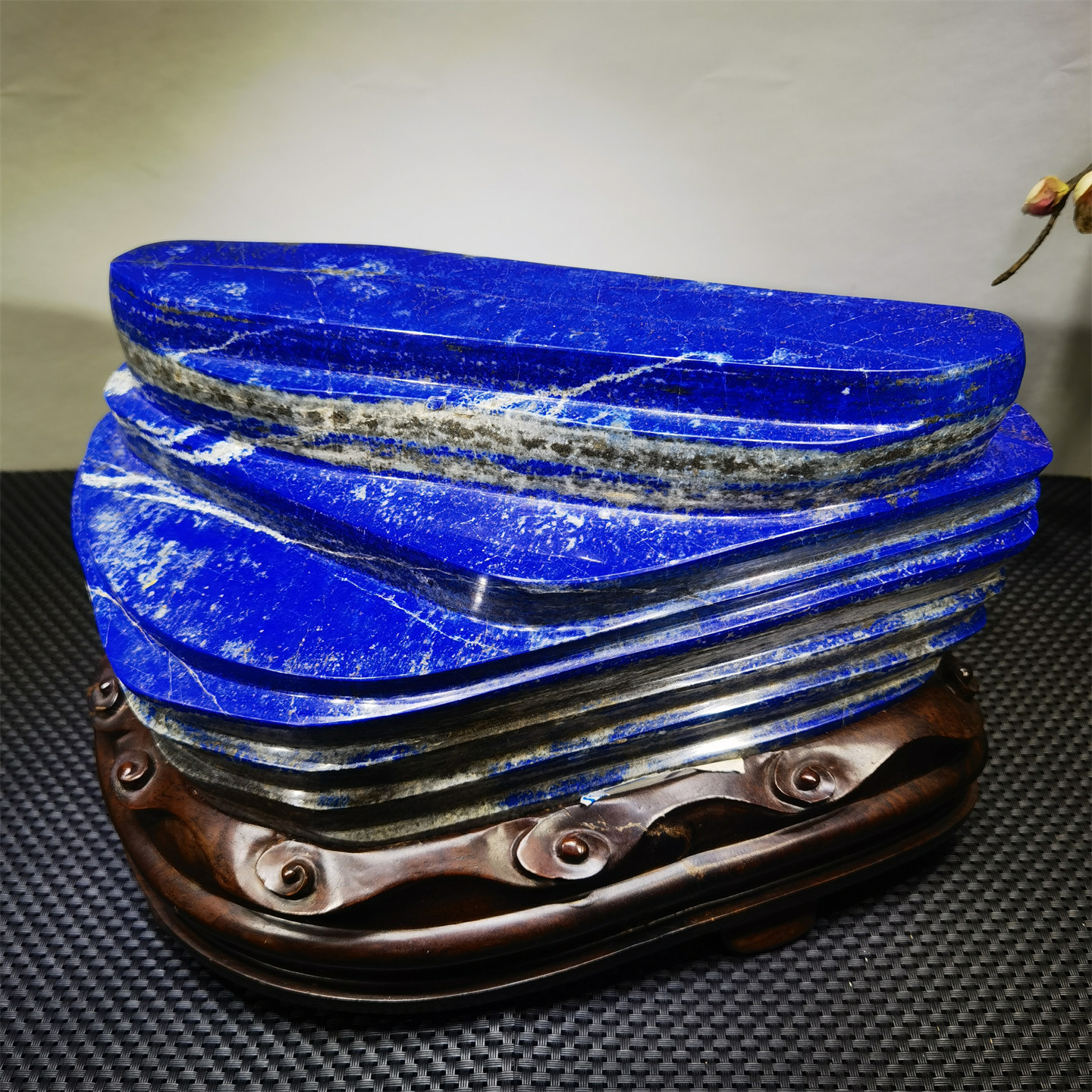 纯天然青金石原石摆件 蓝色宝石观赏石奇石收藏 家居办公桌面摆件