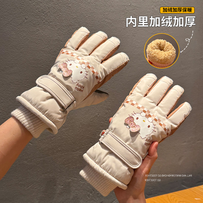 2025年HelloKitty滑雪手套冬季女