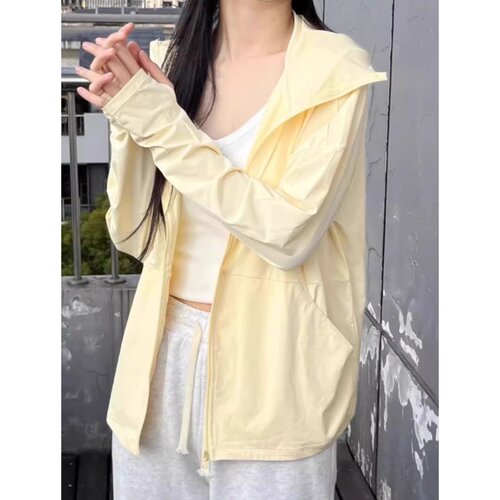 奶黄冰丝防晒衣女款2025新款夏季防紫外线防晒服宽松百搭户外外套