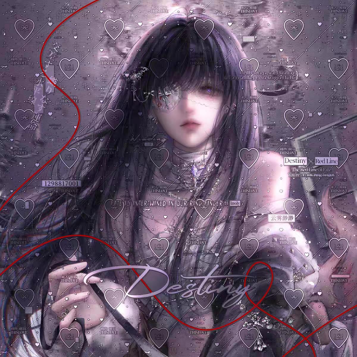 70张 黑色鸟直购 闺蜜姐妹女生动漫插画头像扭蛋原创圈高清无水印