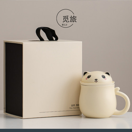 觅旅招财猫办公杯三件套