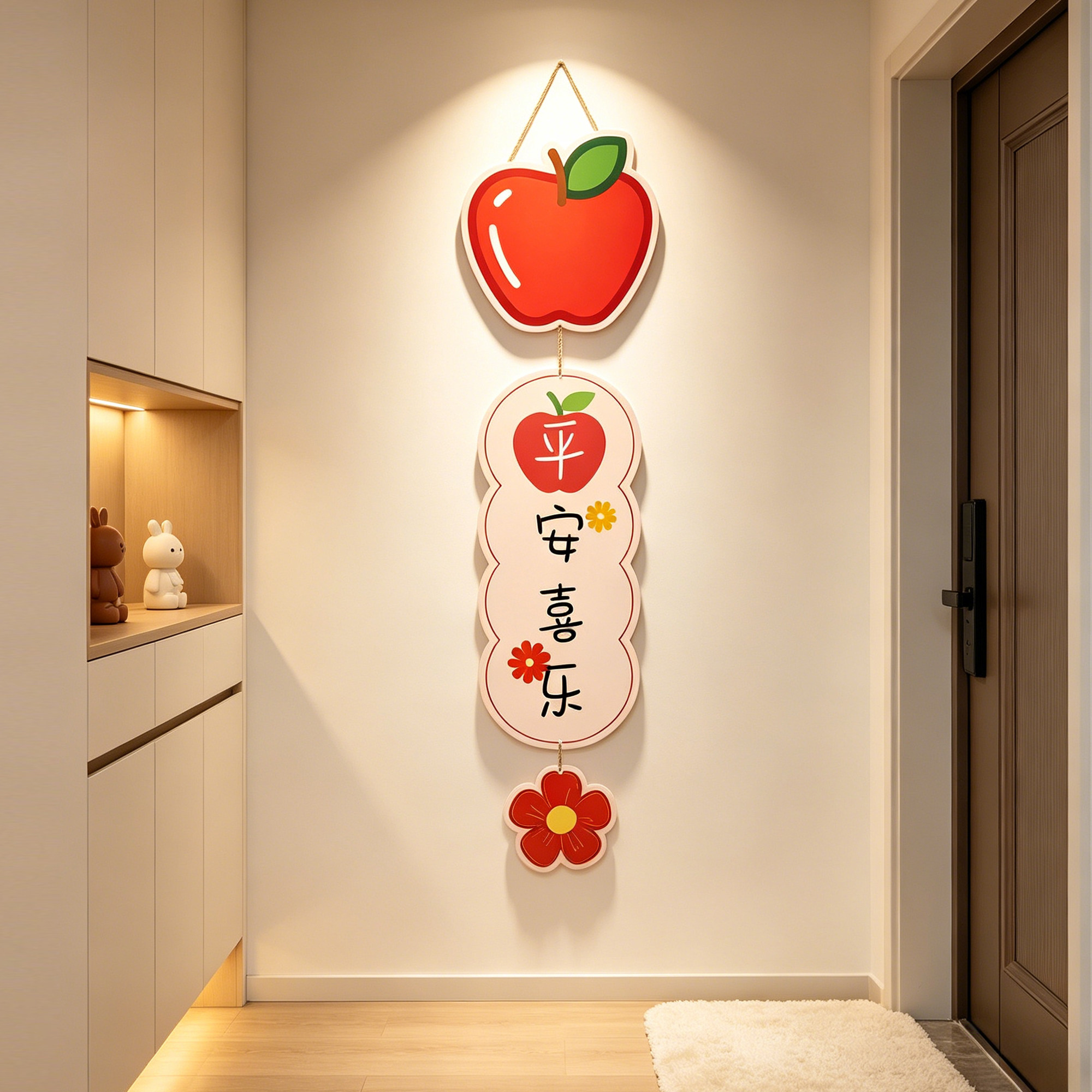 平安喜乐客厅装饰画玄关挂画现代简约电视背景墙新款过道墙挂饰qt