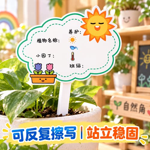 植物标签插牌幼儿园绿植养护卡片花卉DIY植物养护卡片标识牌定制
