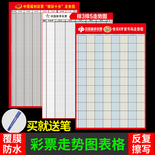 彩票走势图表格大乐透双色球快乐8排列五广告墙贴纸